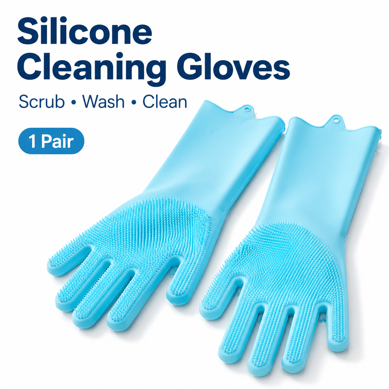 Dish Glove Rubber - 1 Pair Silicone Cleaning Gloves Kitchen