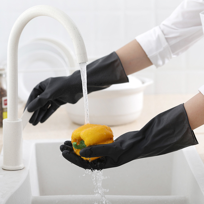 1 Pair Black Gloves Home Washi – Dish Glove Rubber Bewertung und Preis
