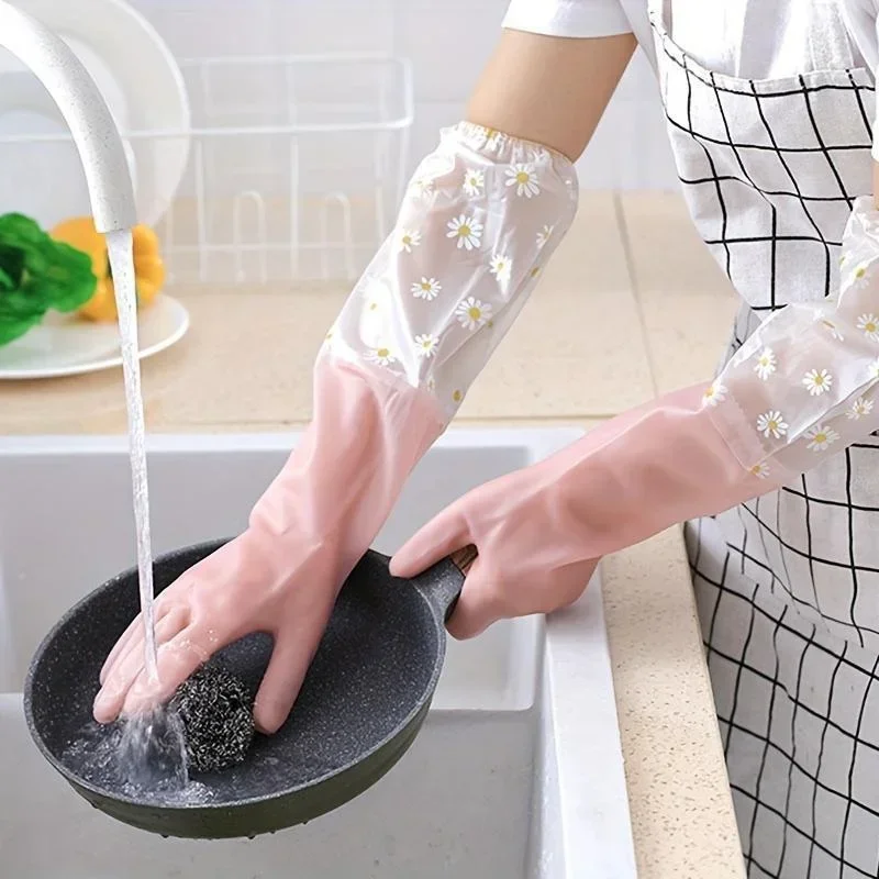 1 Pair Rubber Gloves Long Slee – Dish Glove Rubber Bewertung und Preis