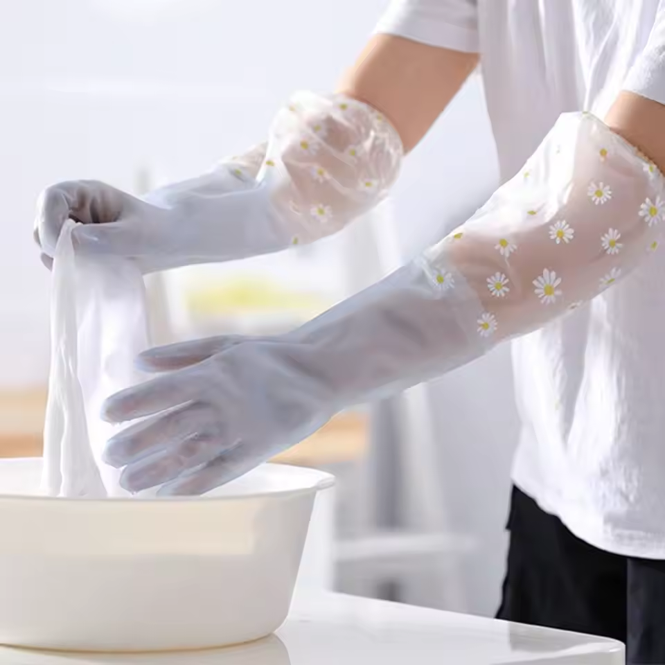 1 Pair Rubber Gloves Long Slee – Dish Glove Rubber Bewertung und Preis