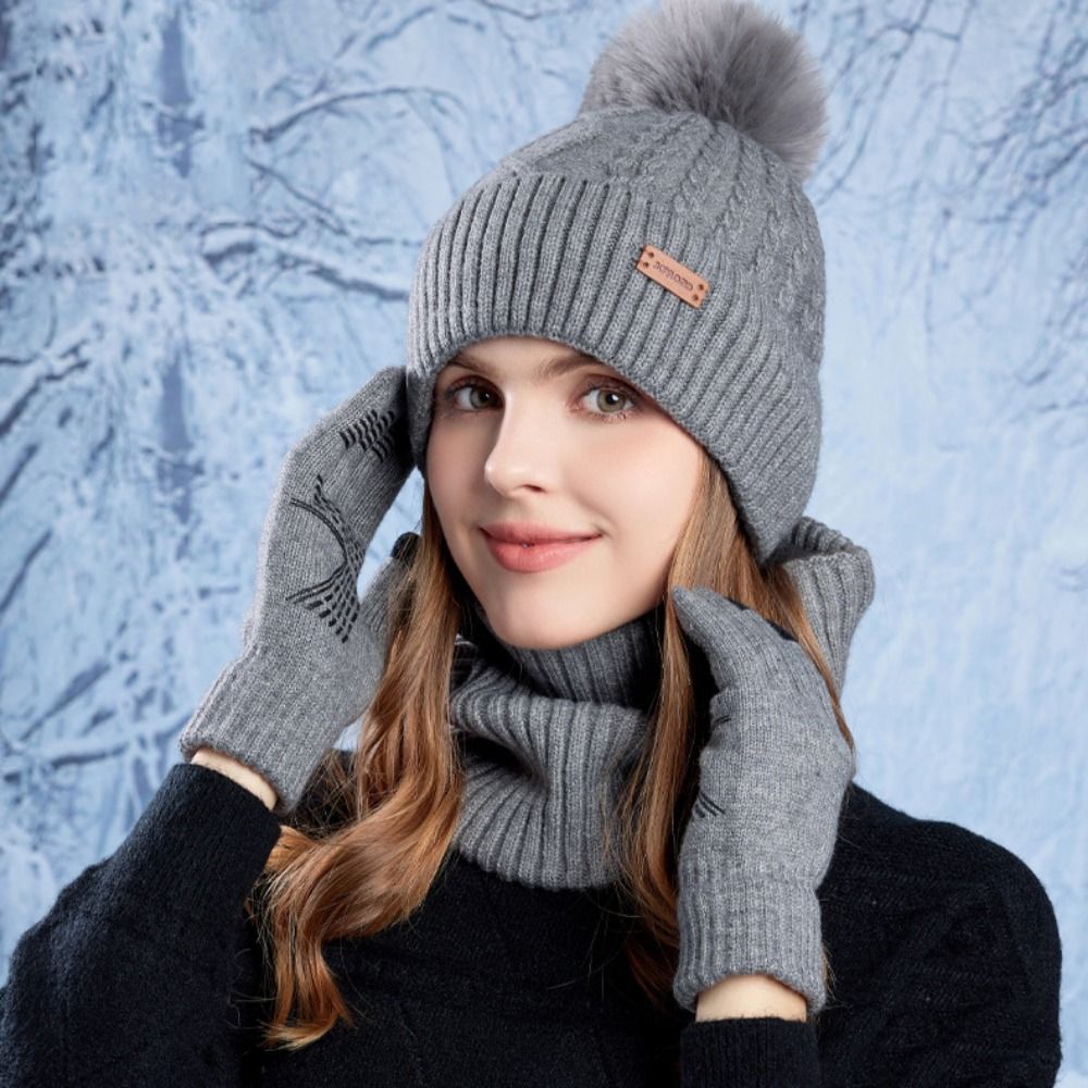 3pcs Hiking Solid Color Hat Sc – Wool Glove Lined Bewertung und Preis