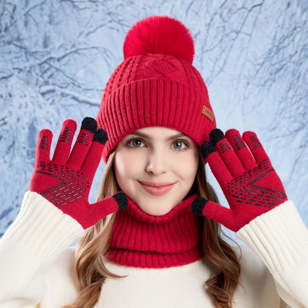 3pcs Hiking Solid Color Hat Sc – Wool Glove Lined Bewertung und Preis