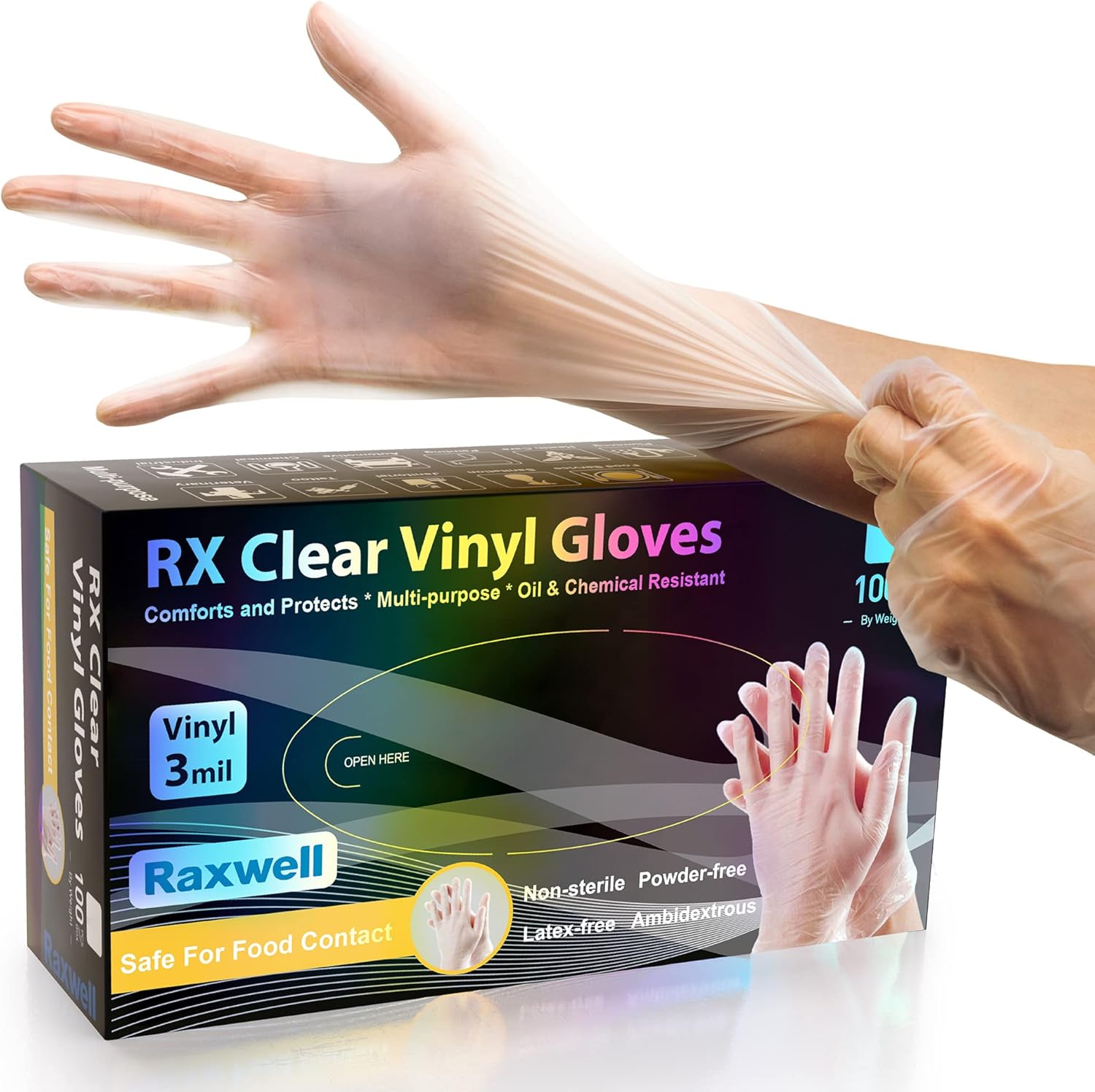3 Mil Clear Vinyl Gloves - Foo – Latex Disposable Glove Bewertung und Preis