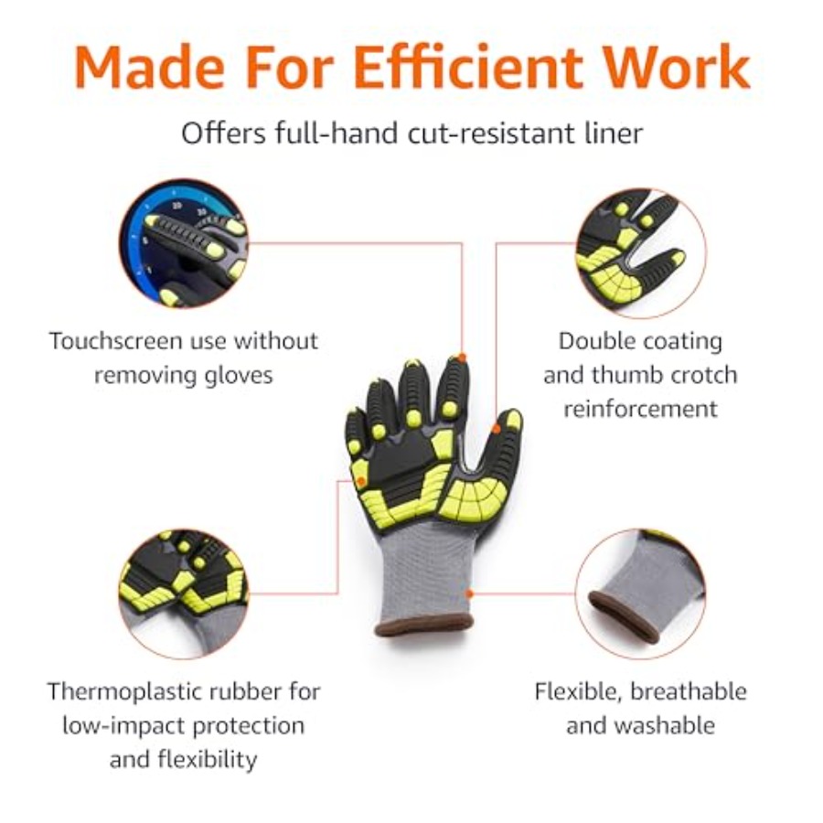 Safety work gloves for industr – Work Glove Impact Bewertung und Preis