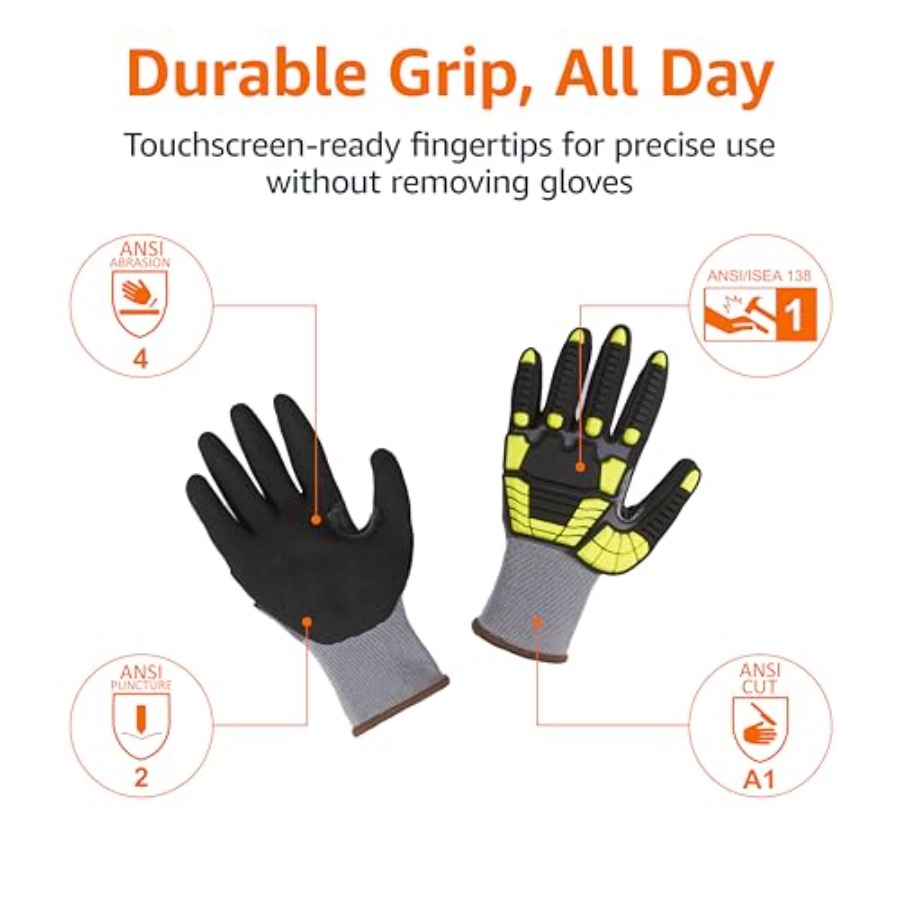 Safety work gloves for industr – Work Glove Impact Bewertung und Preis