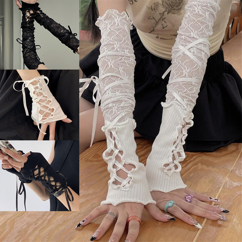 Women Lace‑Up Fingerless Arm S – Fingerless Glove Knit Bewertung und Preis
