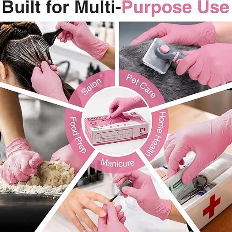 Pink Nitrile Disposable Gloves – Latex Disposable Glove Bewertung und Preis