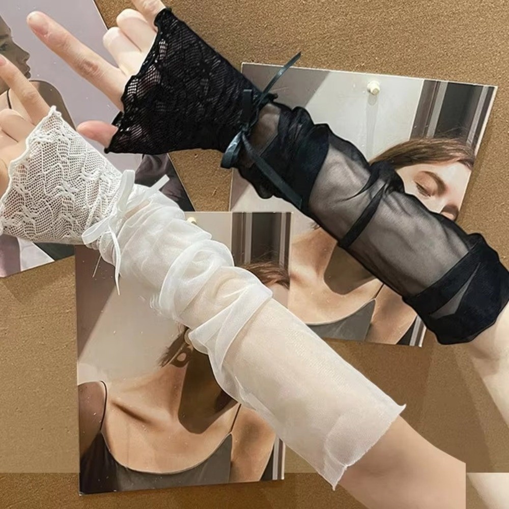 Y2K Lace Ruffle Mesh Gloves Sh – Fingerless Glove Knit Bewertung und Preis