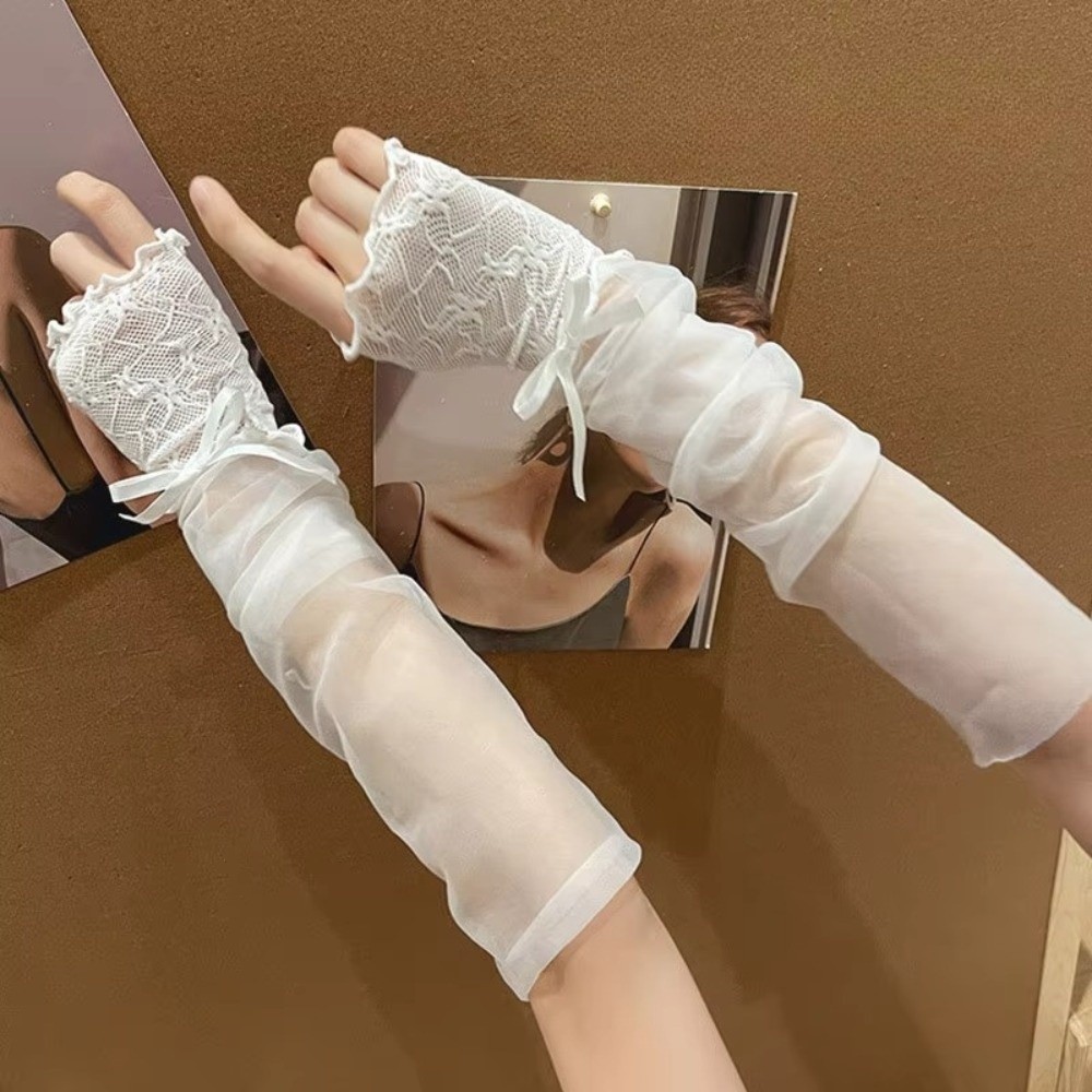 Y2K Lace Ruffle Mesh Gloves Sh – Fingerless Glove Knit Bewertung und Preis