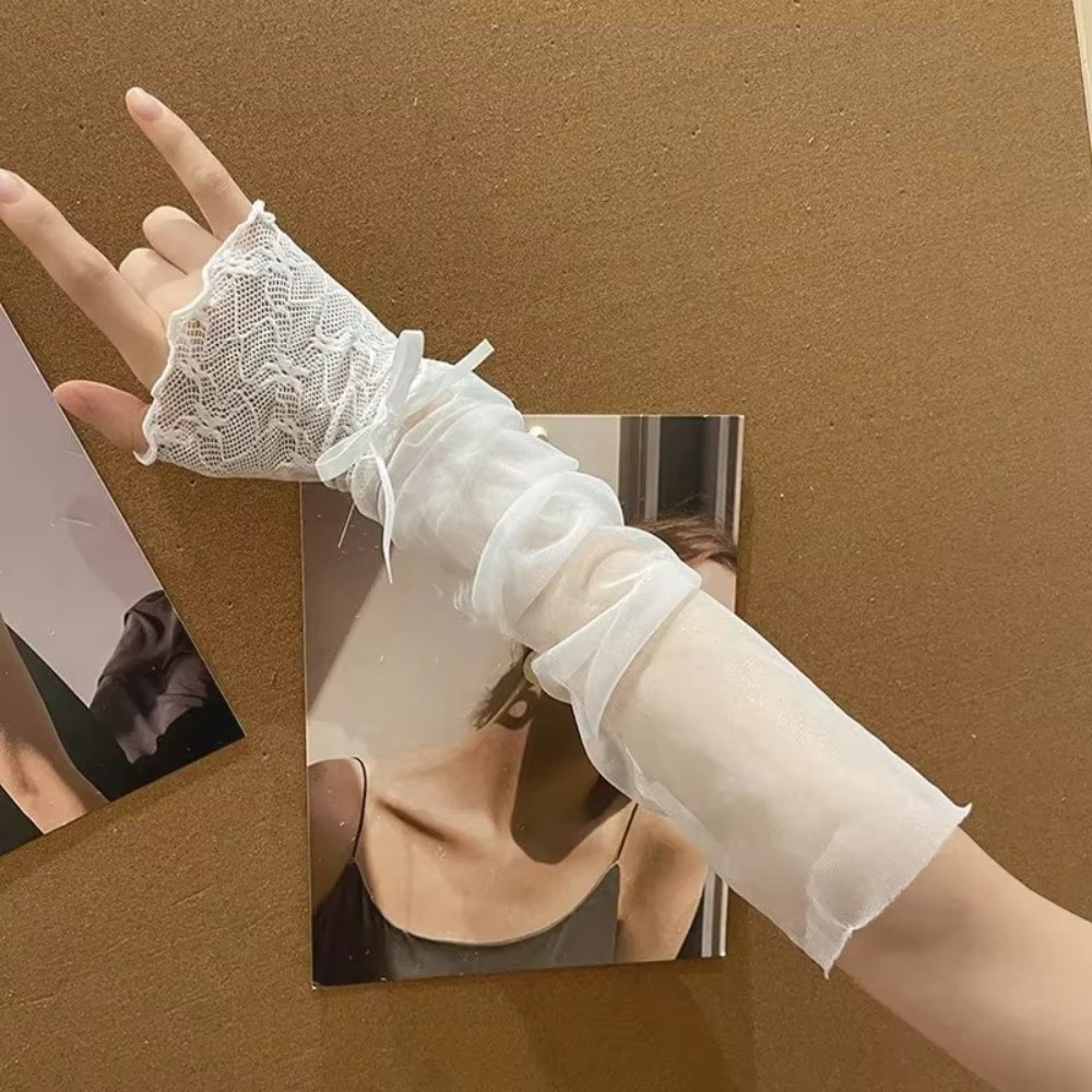 Y2K Lace Ruffle Mesh Gloves Sh – Fingerless Glove Knit Bewertung und Preis