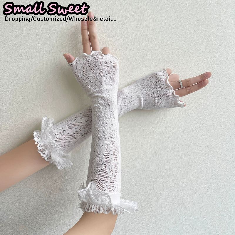 Women's Harajuku White Arm Sle – Fingerless Glove Knit Bewertung und Preis
