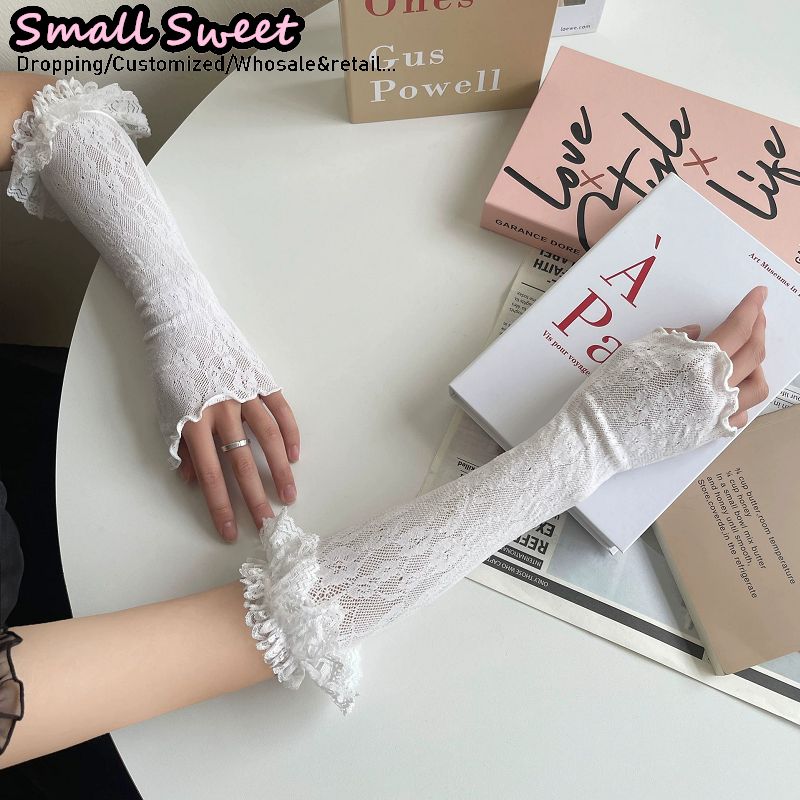 Women's Harajuku White Arm Sle – Fingerless Glove Knit Bewertung und Preis