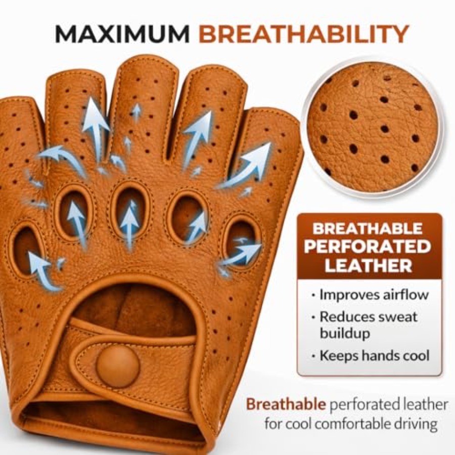 Mens fingerless leather drivin – Leather Driving Glove Bewertung und Preis
