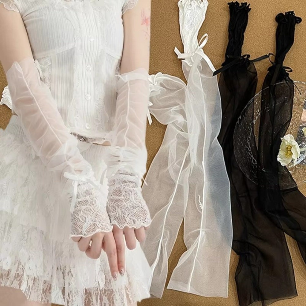 Harajuku Lace Ruffle Mesh Glov – Fingerless Glove Knit Bewertung und Preis