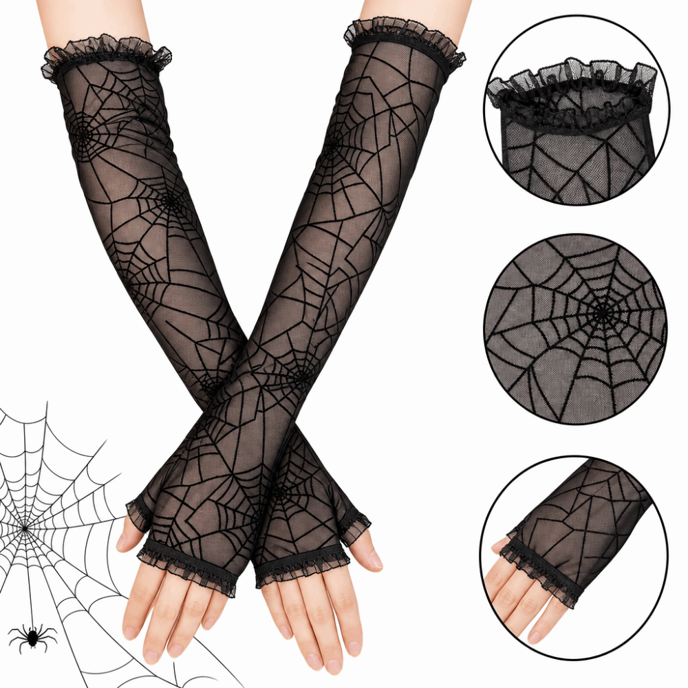 Gothic Spider Web Lace Fingerl – Fingerless Glove Knit Bewertung und Preis
