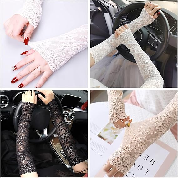 New 1Pair Sexy Lace Hollow-Out – Fingerless Glove Knit Bewertung und Preis