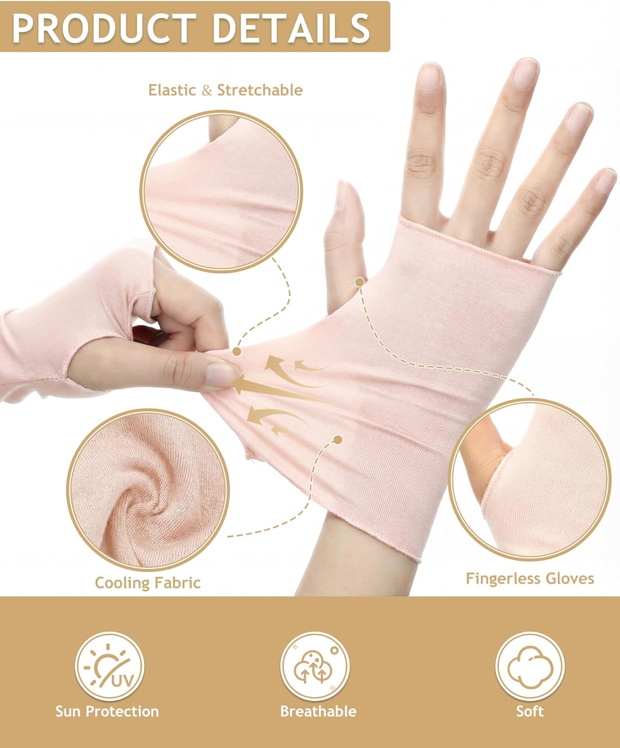 1 pair of sun protection glove – Fingerless Glove Knit Bewertung und Preis