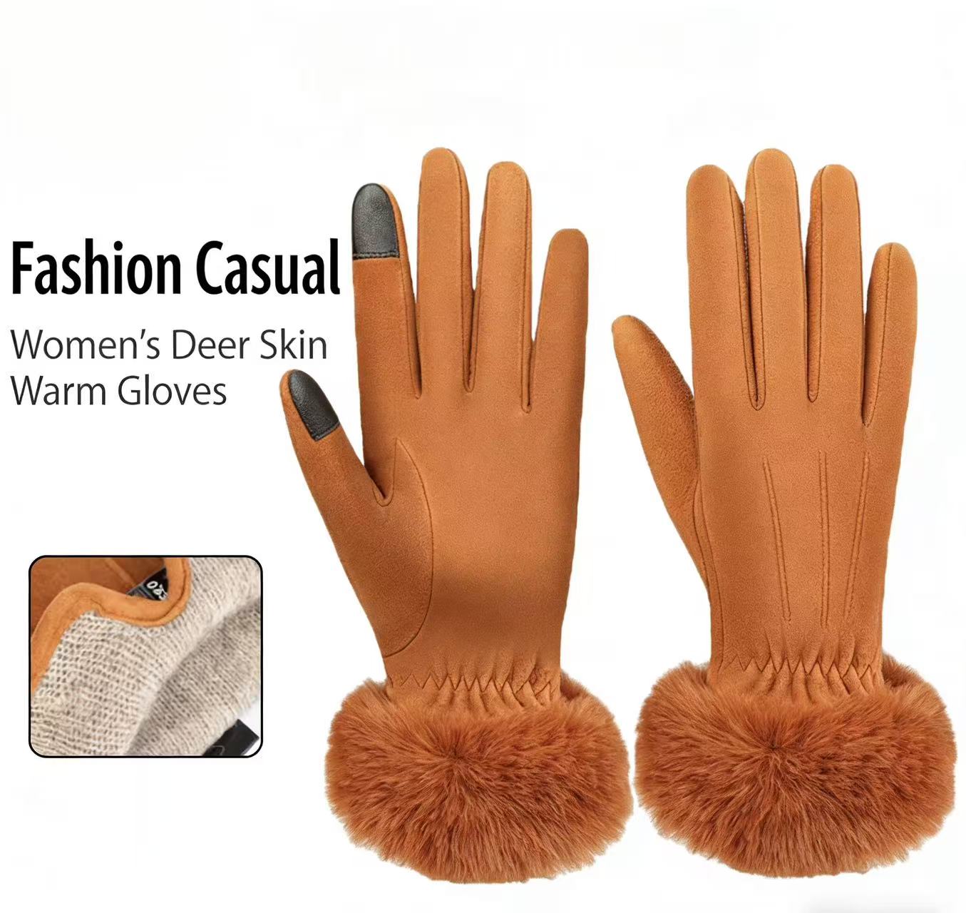 Women's Deerskin Warm Gloves A – Wool Glove Lined Bewertung und Preis