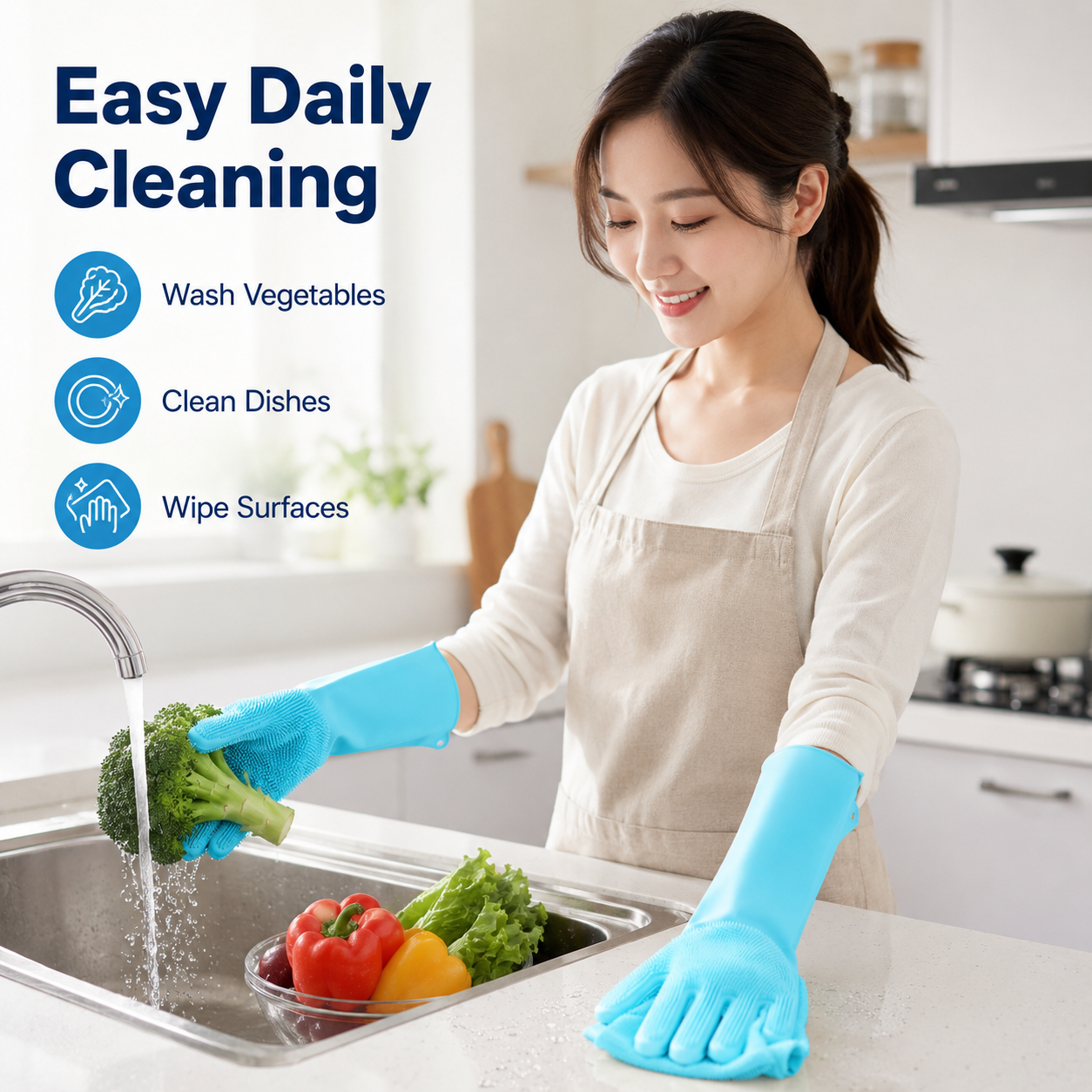 1 Pair Silicone Cleaning Glove – Dish Glove Rubber Bewertung und Preis