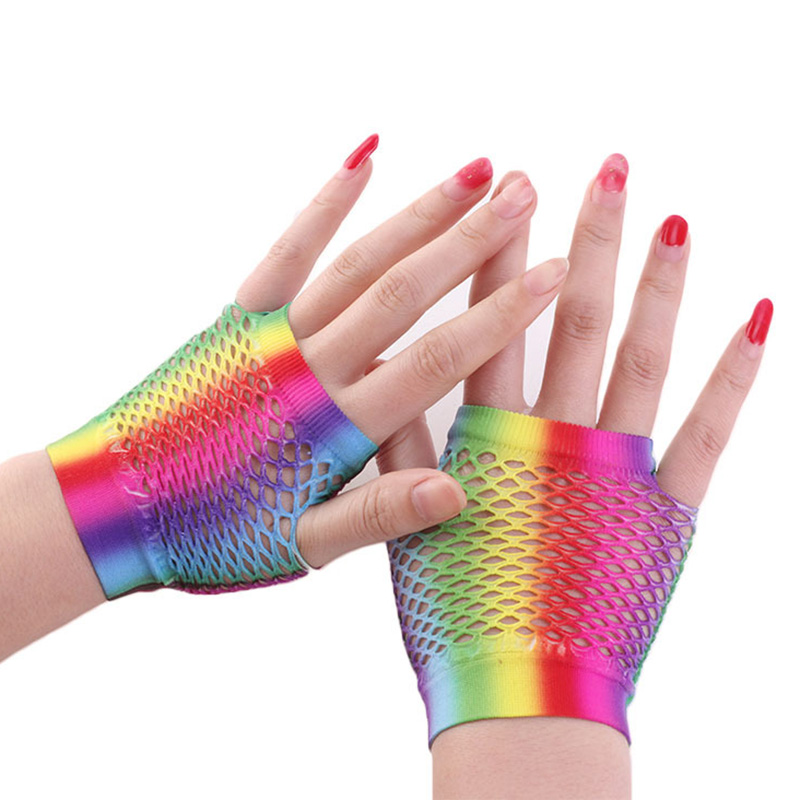 Ladies Sexy Rainbow Color Shor – Fingerless Glove Knit Bewertung und Preis