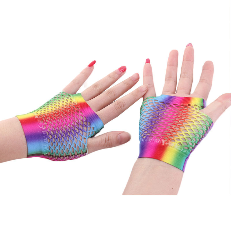 Ladies Sexy Rainbow Color Shor – Fingerless Glove Knit Bewertung und Preis