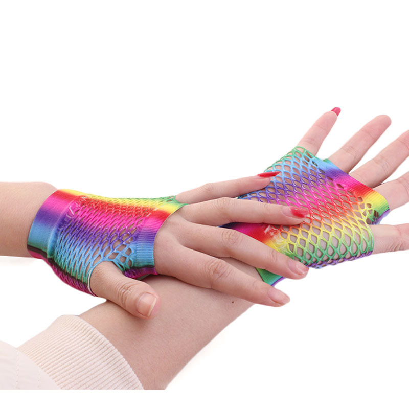 Ladies Sexy Rainbow Color Shor – Fingerless Glove Knit Bewertung und Preis