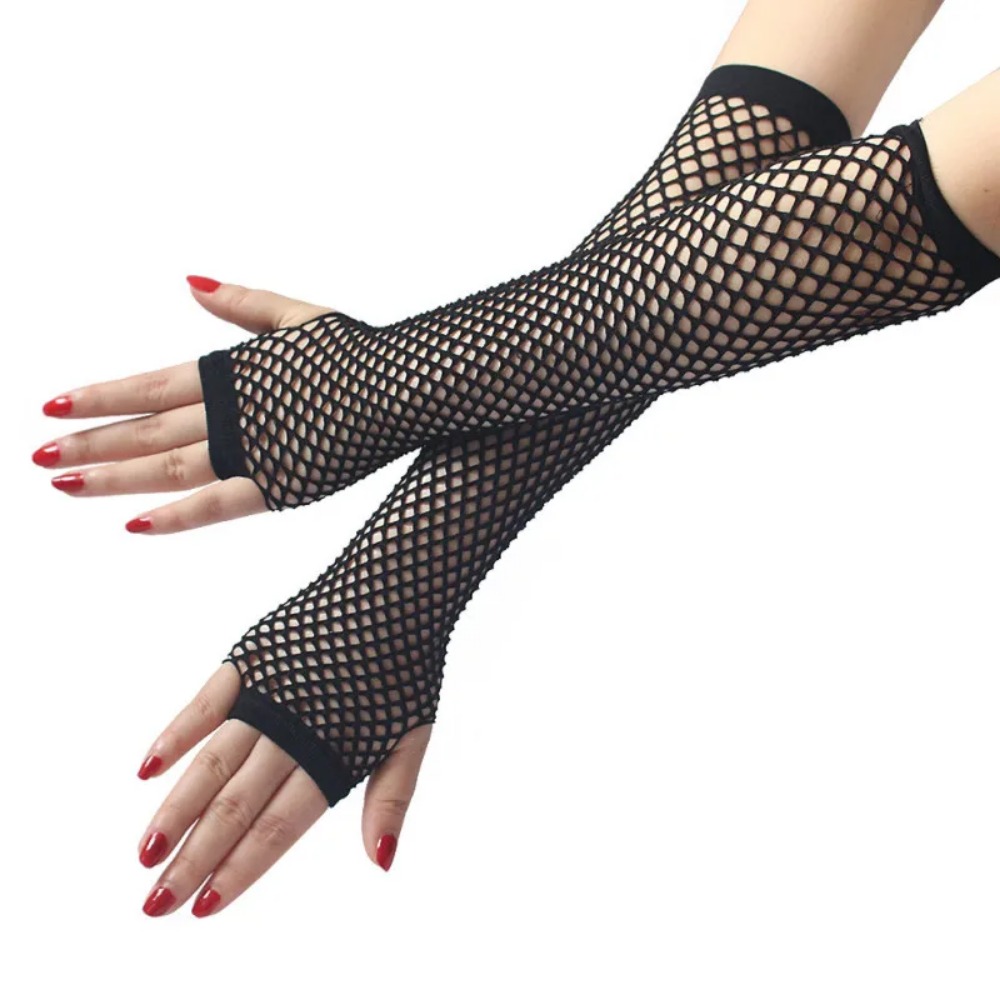 Women Neon Fishnet Long Finger – Fingerless Glove Knit Bewertung und Preis