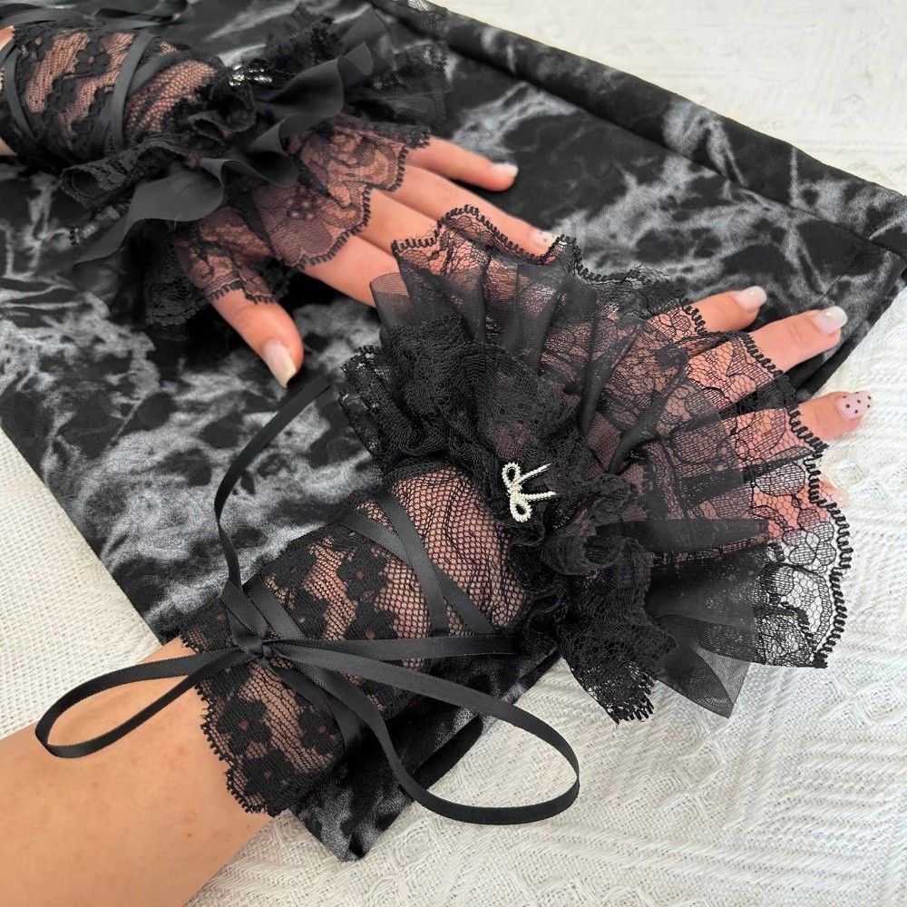 1Pair Black/White Fingerless G – Fingerless Glove Knit Bewertung und Preis