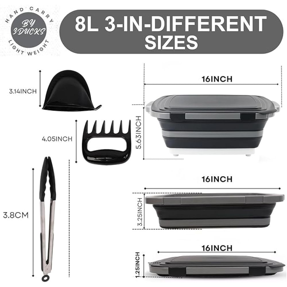 Portable 8L BBQ Prep Tub with  – Heat Resistant Glove Bewertung und Preis