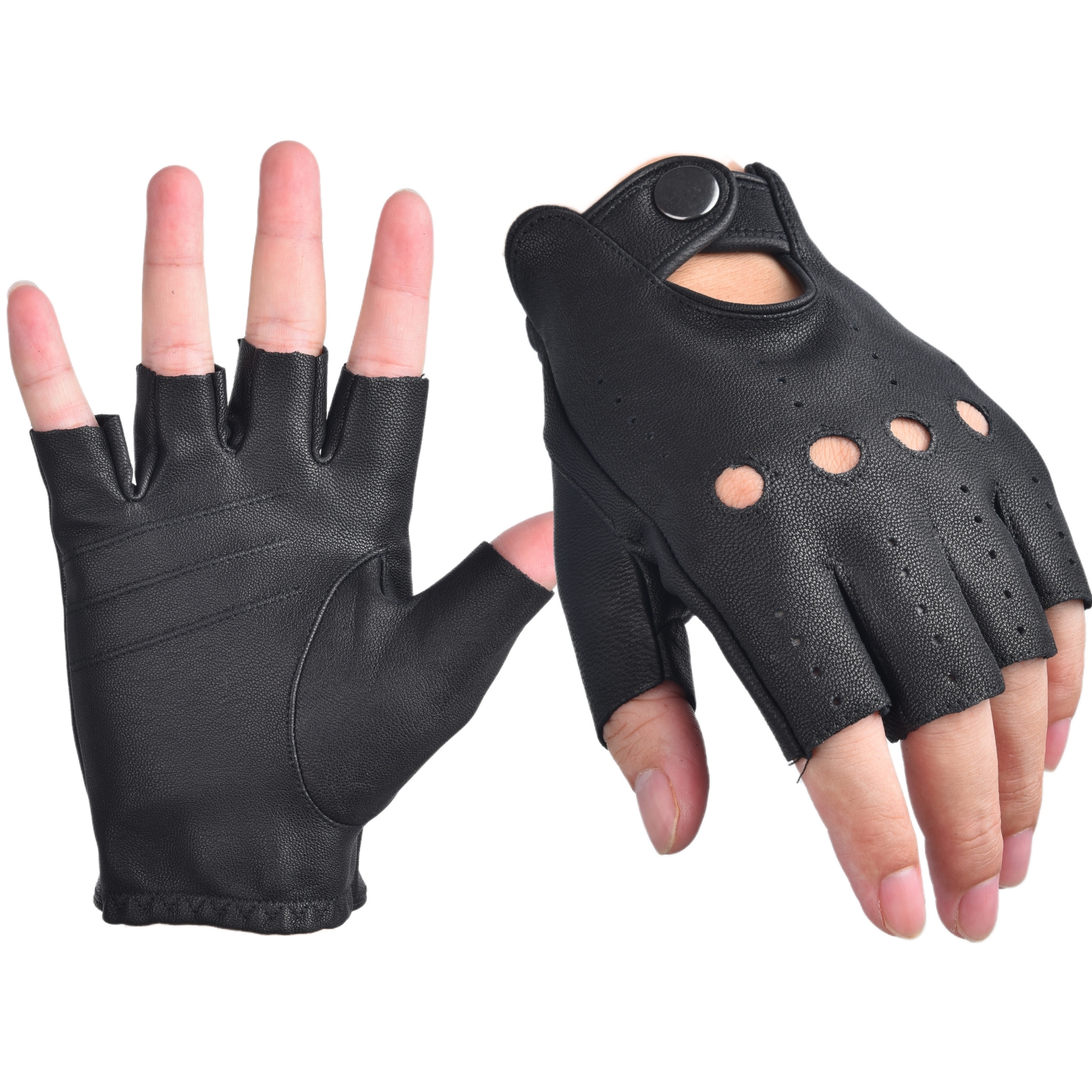 Mens Fingerless Gloves Half Fi – Leather Driving Glove Bewertung und Preis